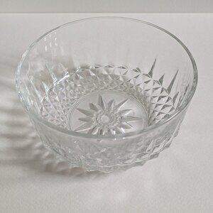 BOGO SALE! Vintage Clear Glass Bowl | Pressed Starburst Pattern | Serving Dish